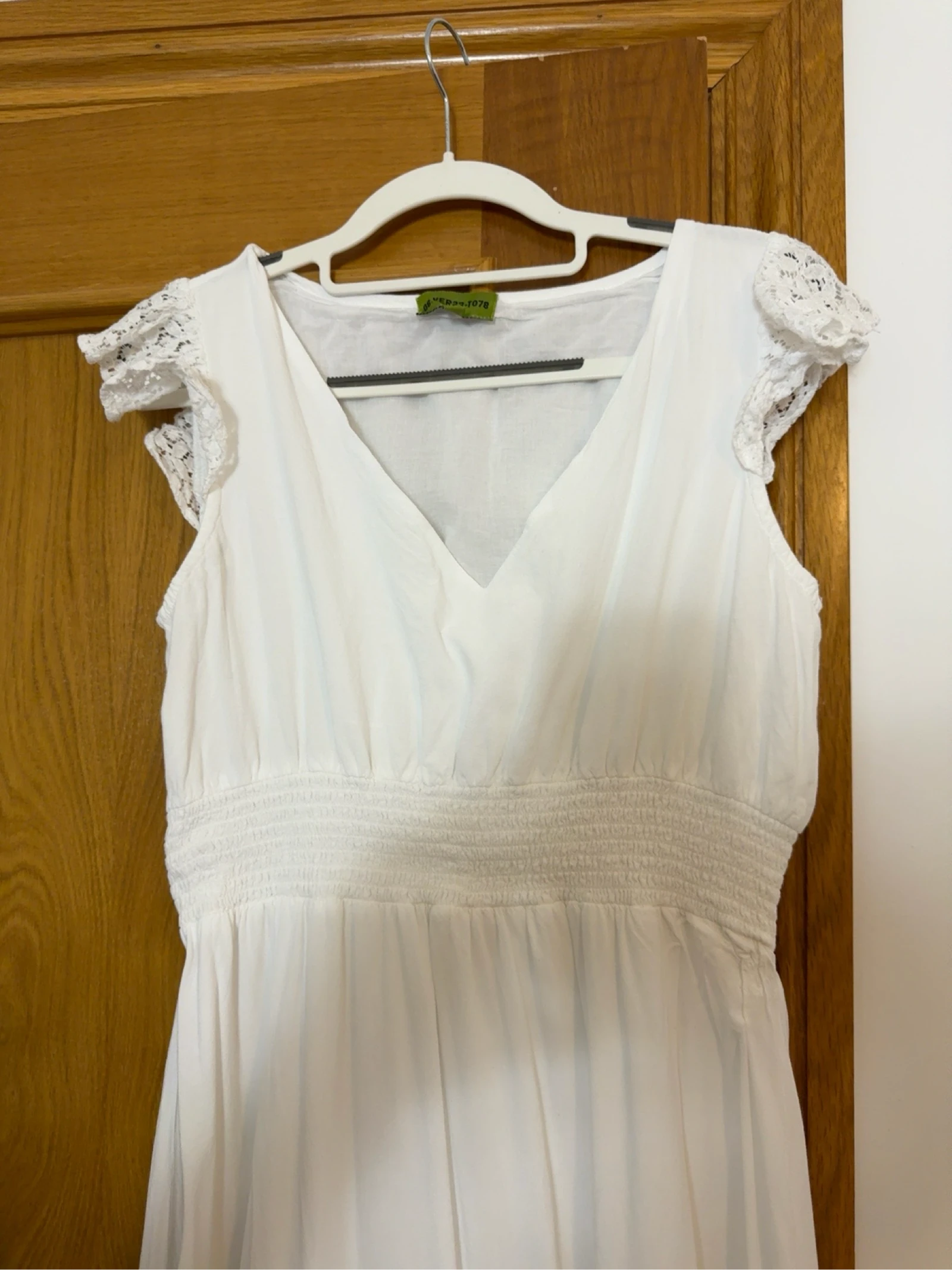 Witte viscose jurk met kant XL – photo 2